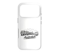 Amsterdam City Canal Bicycles Voyage Sketch Art Coque pour iPhone 17 Pro