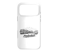 Amsterdam City Canal Bicycles Voyage Sketch Art Coque pour iPhone 17 Pro Max