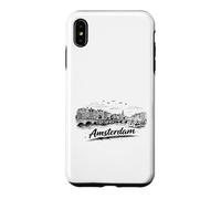 Amsterdam City Canal Bicycles Voyage Sketch Art Coque pour iPhone XS Max
