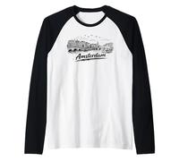 Amsterdam City Canal Bicycles Voyage Sketch Art Manche Raglan