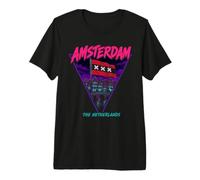 Amsterdam, Drapeau de la Ville des Pays-Bas, Nuit du Canal T-Shirt Haut de Gamme