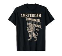 Amsterdam Lion City Flag Pays-Bas Heritage T-Shirt