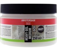 Amsterdam Mediums - Heavy Gel Medium Matt 020 - Pot de 250 ml - Ajoute du volume et de la dimension - Peinture acrylique plus épaisse - Média mixte - Sèche incolore - Résistant à l'eau