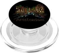 Amsterdam Night Pays-Bas Voyage Souvenir Panorama Cadeau PopSockets PopGrip pour MagSafe