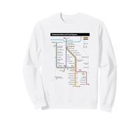 Amsterdam Pays-Bas Metro Suburban Railway - Carte de l'itinéraire Sweatshirt
