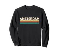 Amsterdam Pays-Bas Nom Ville Classique Couleurs Vintage Sweatshirt