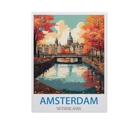 Amsterdam, Pays-Bas,Peinture par Numero Adulte, Cadeau de Peinture à l'huile de Bricolage numérique pour Enfants Adultes Peindre par Nombre Kits(30x40cm)11.8x15.7 pouces-CK84