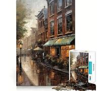 Amsterdam,Pays-Bas Puzzle de 1000 pièces pour Adultes,Jeu de Concentration mentale,activité de découpage de Haute précision,activité de Partage et de renforcement des Liens familiaux (38x26cm)