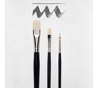 Amsterdam Pinceaux Peinture Acrylique | Set de 3 Pinceaux pour Acrylique Moyenne | Pinceaux Plats en Tailles 4, 8 & 16