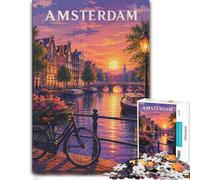 Amsterdam Puzzle Bois Intérieur, Adultes, 1000 pièces | Le tri par couleurs et formes: un passe-temps pratique en intérieur à la maison.