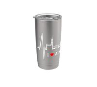 Amsterdam Skyline Pays-Bas Battement de Cœur Hollande Gobelet isotherme en acier inoxydable double paroi