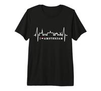 Amsterdam Skyline Pays-Bas Battement de Cœur Hollande T-Shirt Haut de Gamme