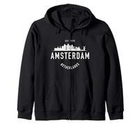 Amsterdam Skyline Pays-Bas Vintage Hollande Hollandaise Souvenir Sweat à Capuche