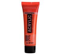 Amsterdam Standard Series Acrylic Paint Tube 20 ml Vermillon 311 - Couleur vibrante, grande résistance à la lumière, semi-opaque