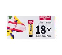 Amsterdam Standard Series Peinture Acrylique | Paquet De Valeur Avec 18 Couleurs (120 Ml) | Sélection De Couleurs De Base | Peinture D'artiste
