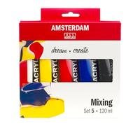 4 Tubes Acrylique Amsterdam Standard Acrylic 120ml Bleu, Jaune, Vert, Rouge
