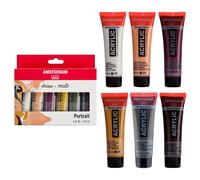 Amsterdam Standard Series Peinture Acrylique | Set Portrait (6 x 20 ml) | Couleurs de Mélange pour Différents Tons de Peau