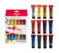 Amsterdam Standard Series Set de Peinture Acrylique pour Débutants | Set de Mélange (12 x 20 ml) | Sélection de Couleurs de Base