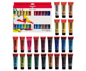 Amsterdam Standard Series Set de Peinture Acrylique pour Débutants | Set de Mélange (24 x 20 ml) | Sélection de Couleurs de Base