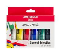 Amsterdam Standard Series Set de Peinture Acrylique pour Débutants | Set de Mélange (6 x 20 ml) | Sélection de Couleurs de Base