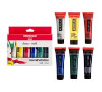 Amsterdam Standard Series Set de Peinture Acrylique pour Débutants | Set de Mélange (6 x 20 ml) | Sélection de Couleurs de Base