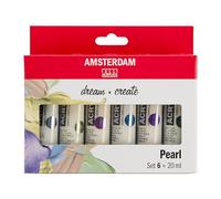 Amsterdam Standard Series Set de Peinture Acrylique | Set Nacrés (6 x 20 ml) | 6 Couleurs Nacrées Brillantes