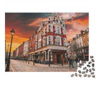 Amsterdam Street Adult Jigsaws 1000 Pièces Matériau Recyclable City View Puzzles Accessoires pour Temps de Jeu Familial Perfect pour Family and Friends Birthdays 38x26cm/1000pcs