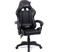 Amstrad AMS-800-DARK Fauteuil / Chaise de bureau Gamer coloris noir - coussin lombaire & appuie tête Noir G