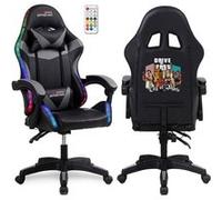 Amstrad Fauteuil gaming AMS-900-LED-DRIVE Noir et Gris Sérigraphie Drive LED 366 effets Télécommande