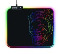 Amstrad AMS-RGB-Mousepad Tapis de Souris Gamer RGB avec Design tête de Mort - 12 Mode Lumineux - 25 x 30 cm