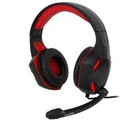 Casque Pro Gamer Amstrad Basic AMS H555 rouge avec Rétroéclairage LED - 40mm Power Bass avec micro intégré, réglage volume