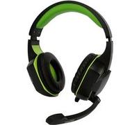 Amstrad Casque Pro Gamer Basic AMS H555 Vert avec Rétroéclairage LED - 40mm Power Bass avec Micro intégré, réglage Volume Noir / Vert G