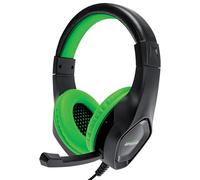 Amstrad Casque Pro Gamer Power Bass avec Micro Intégré Réglage Volume, 40mm, Vert