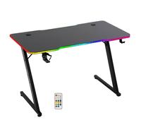 Amstrad Bureau informatique gamer DESK120Z-LED-AURORA LED RGB 1m20 Finition carbone Télécommande