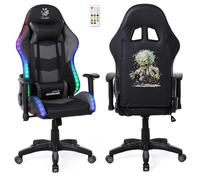Fauteuil gaming Amstrad ELITE-LED-ZOMBIE - Noir et gris - Eclairage LED 576 effets - Télécommande - Accoudoir 2D