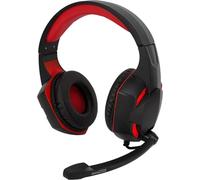 Amstrad, Gaming Headset 40mm Power Bass Serre-tête et microphone réglables, Noir / Rouge