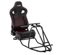 Amstrad Siège simulateur AMS-RACING-PRO - Support volant & levier, Baquet confort, Châssis acier G