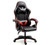 Amstrad ULTIMATE-BK-RUBY Fauteuil / Chaise de bureau Gamer coloris noir & rouge - coussin lombaire & appuie tête Rose G