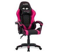 Amstrad ULTIMATE-FUSHIA Fauteuil / Chaise de bureau Gamer coloris noir & fushia - coussin lombaire & appuie tête