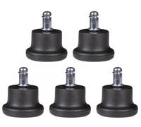 AMSTYLE 5er Set Design Patins Plastique/Planeurs pour Chaise de Bureau Rond Noir 11 mm