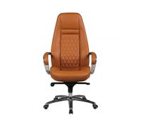 AMSTYLE chaise de bureau AUSTIN véritable chaise de bureau en cuir Chaise Caramel 120KG exécutif dossier haut avec appuie - tête
