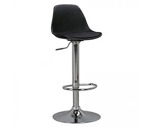 AMSTYLE Corse | Barstool avec Black PU | Tabouret réglable en Hauteur | Design Tabouret de Bar avec Dossier
