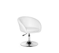 AMSTYLE Fauteuil Relax Similicuir Blanc Pivotant, Fauteuil Cocktail | fauteuil lounge pied trompette, fauteuil club jusqu'à 120 kg, fauteuil pour salon et lounge