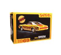 AMT Buick Riviera 1969 Kit de maquette à l'échelle 1:25 - Stock de construction ou version personnalisée, 430 cu. in. moteur, sièges baquets personnalisés, pneus Supreme Stock, décalcomanies Goodyear