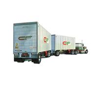 AMT Ertl AMT1132/06 1/25 Double Header Tandem Van Trailer Modélisme