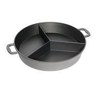 AMT Grande poêle de cuisson en fonte d'aluminium 65 cm avec 3 Barres