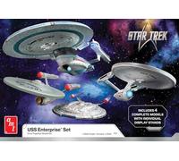 AMT Star Trek U.S.S. Enterprise Ensemble de quatre navires à l'échelle 1:2500