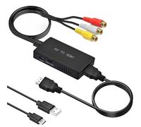 Amtake Adaptateur AV RCA vers HDMI 1080P avec câble HDMI pour PS2/PS3/Xbox/SNES/N64/STB/VHS/VCR DVR DVD, prend en charge PAL/NTSC