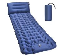 Amtake Matelas isolant auto-gonflant de 10 cm de haut - Petit encombrement une fois plié - Ultra léger avec pompe à pied - Tapis de couchage étanche pour l'extérieur, la randonnée, la plage