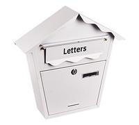Amtech Boîte aux lettres d'extérieur en acier avec verrou blanc